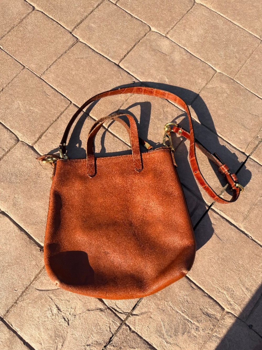 Madewell Zip-Top Transport Crossbody Bag English Saddle Brown Leather